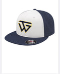 White/navy flat brim full back