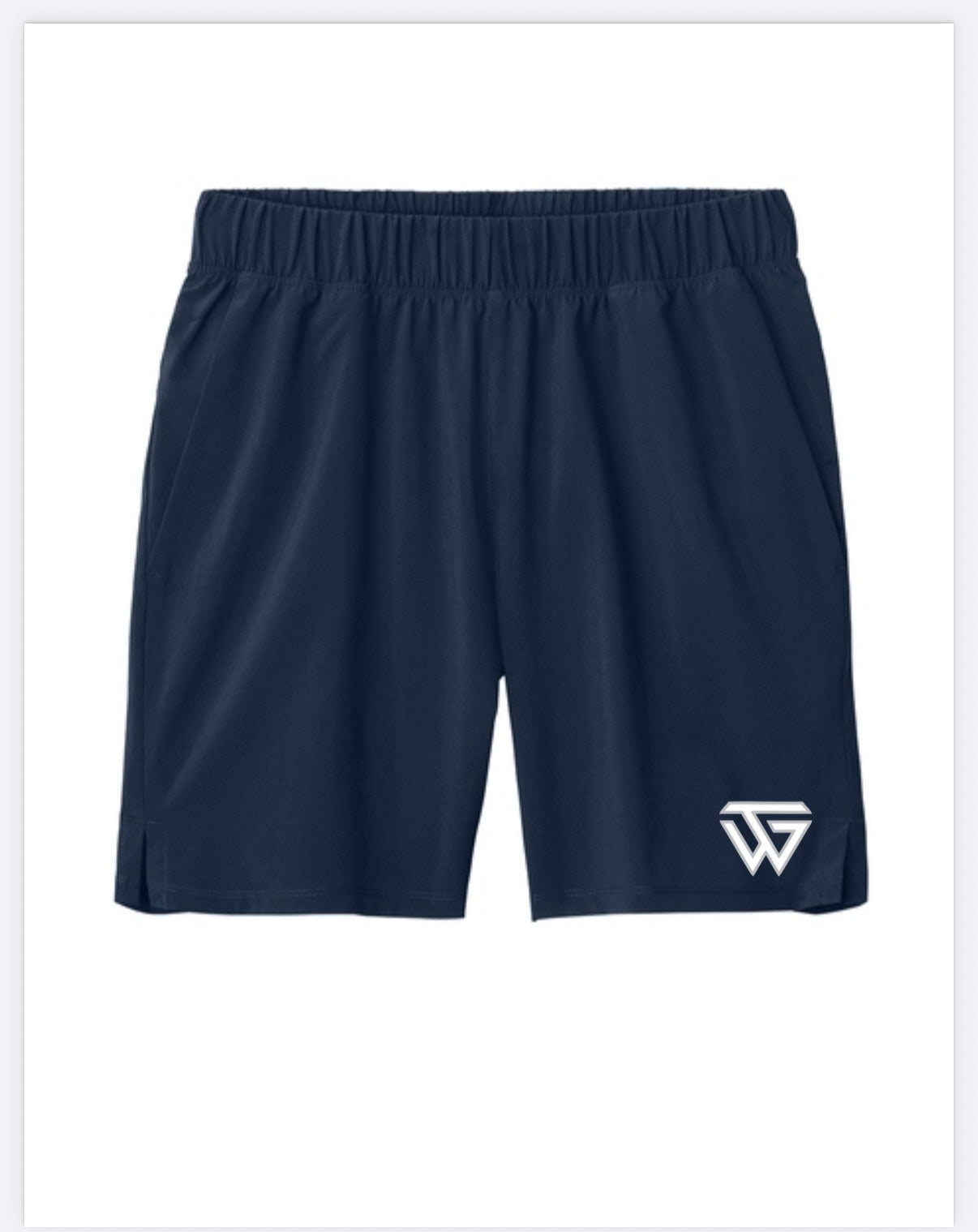 Navy poly/spandex 7” short